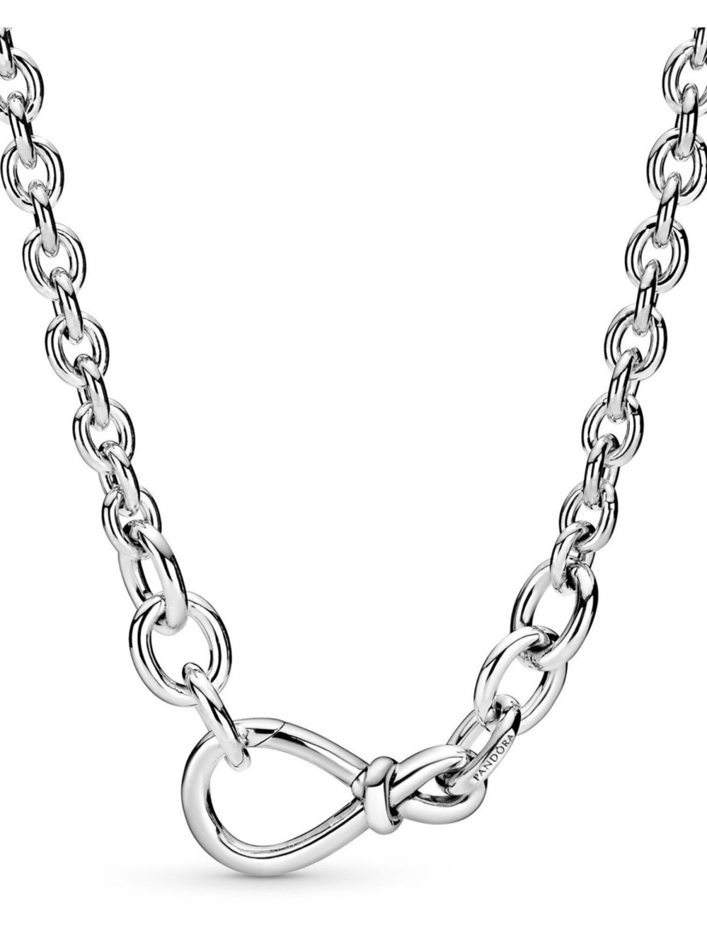Authentic Pandora Chunky Infinity Knot Chain Necklace Sterling Silver 50cm